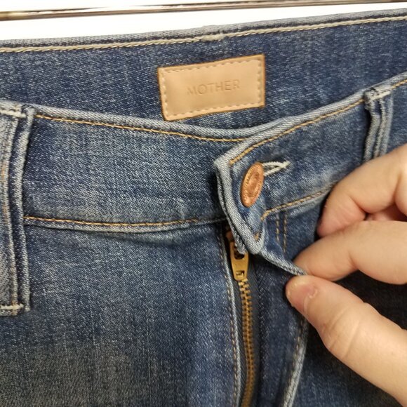 Mother Denim Jeans Blue Womens 28 The Vamp Fray Wash Crazy Like a Fox 1141-383 - Picture 5 of 10